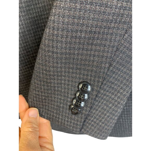 Michael Kors Mens Houndstooth Blazer Jacket 48R Brown RGG10657 EUC - Picture 5 of 8